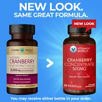 Cranberry Concentrate 500 mg Equivalent to 25,000 mg of Fresh Cranberries