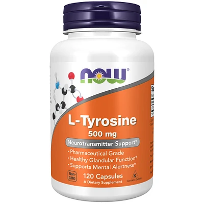 L-Tyrosine 500 mg, Supports Mental Alertness*, Neurotransmitter Support*, 120 Capsules