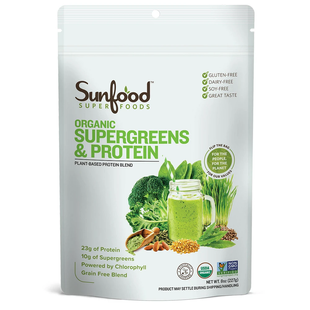 Supergreens & Protein, 8oz, Organic