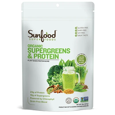 Supergreens & Protein, 8oz, Organic