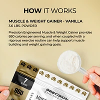 Muscle & Weight Gainer Vanilla, Muscle Building, 3.6 lbs