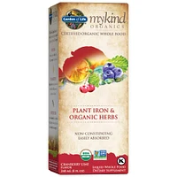 mykind Organics Organic Plant-Sourced Iron + Herbs  (Cranberry-Lime Liquid)