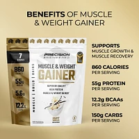 Muscle & Weight Gainer Vanilla, Muscle Building, 3.6 lbs