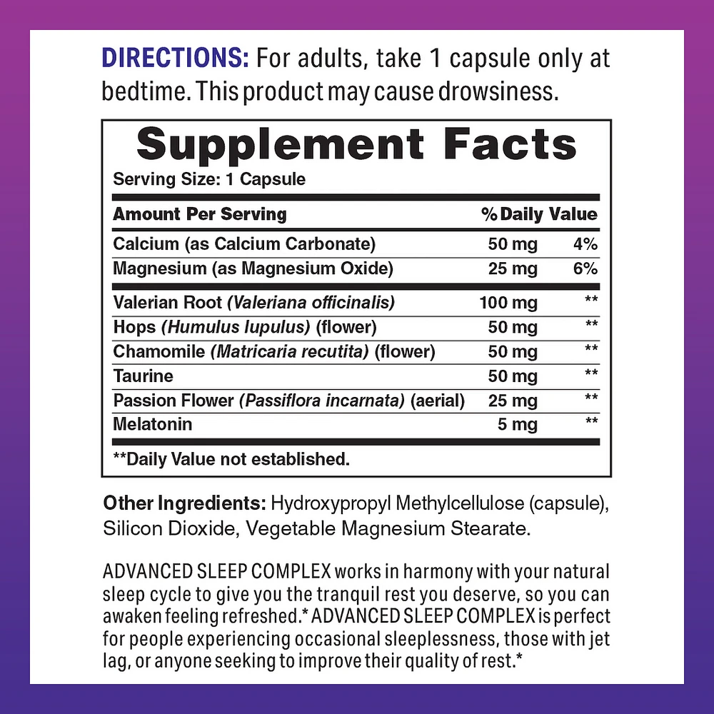 Advanced Sleep Complex 100 Rapid Release Capsules