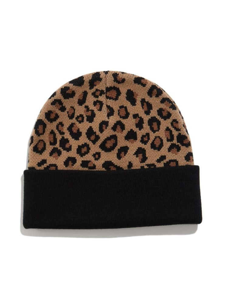 GUESS LEOPARD CUFF BEANIE