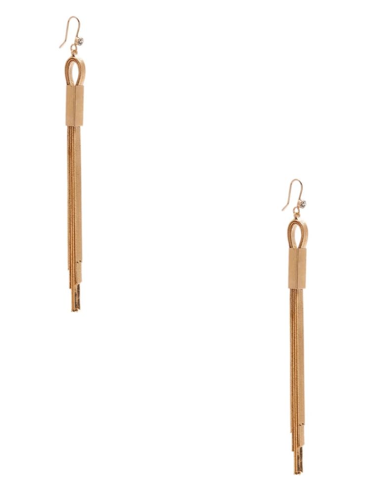 Gold-Tone Snake Chain Linear Earrings