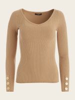 Eco Flora Rib V-Neck Sweater