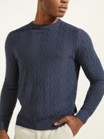 Arrow Stitch Crewneck Sweater