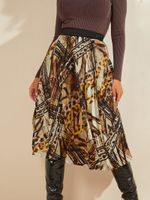Leopard Lines Pleated Skirt