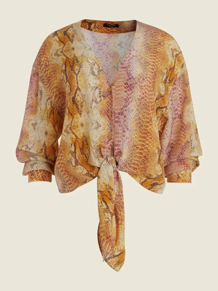 Sonora Silk Tie-Front Blouse