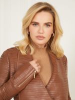 Shayna Drape Leather Jacket