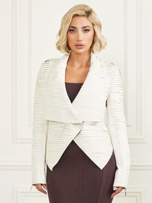 Shayna Drape Leather Jacket
