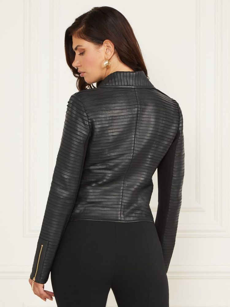 Shayna Drape Leather Jacket