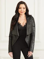 Shayna Drape Leather Jacket