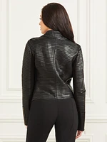 Shayna Drape Leather Jacket