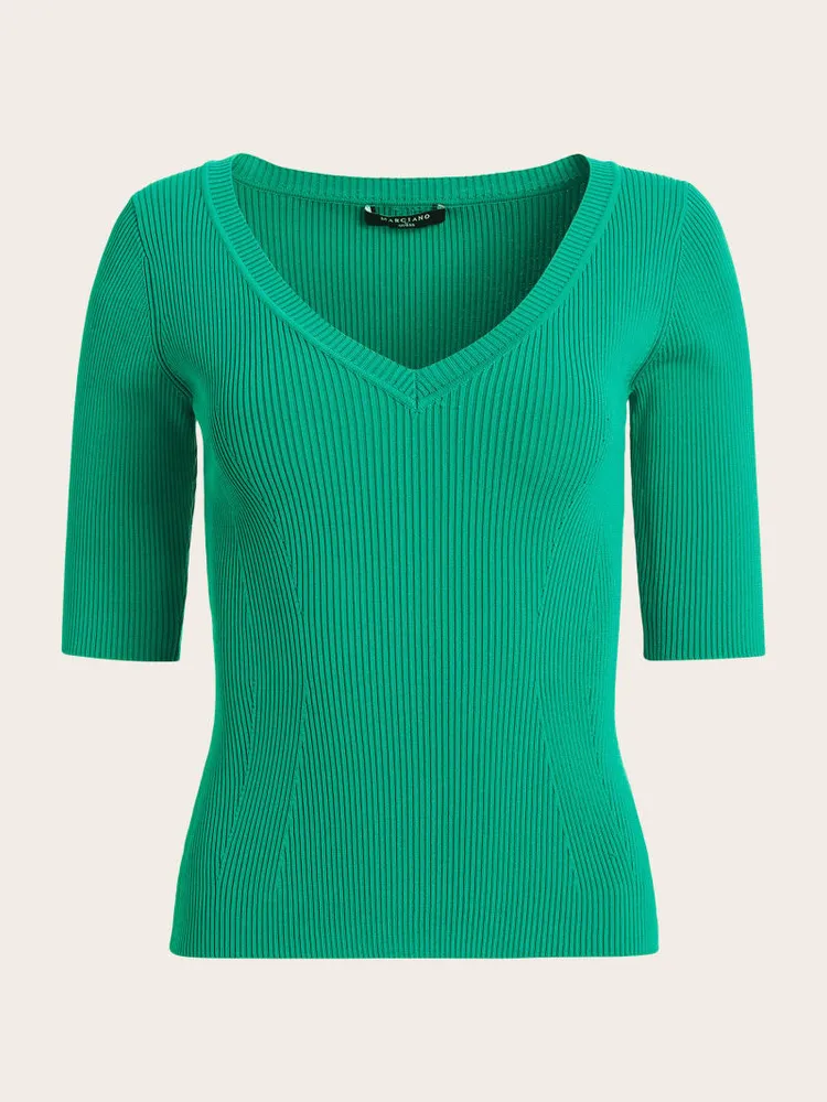 Aretha Ribbed Sweater Top