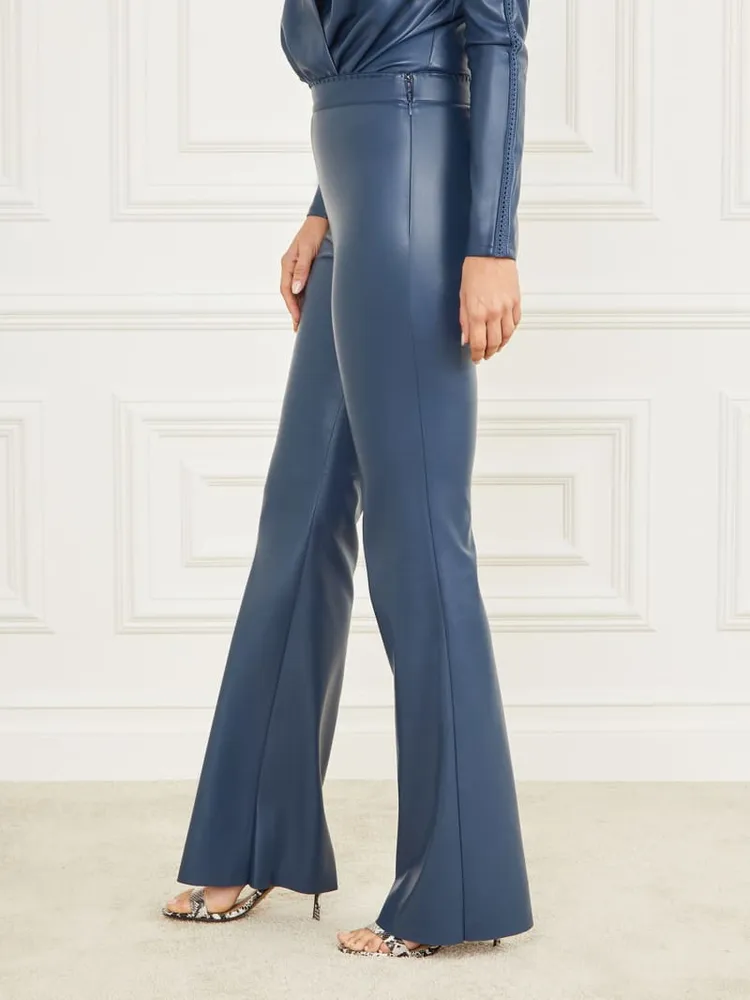 Hype Faux-Leather Flared Pant
