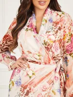 Rose Silk Wrap Dress