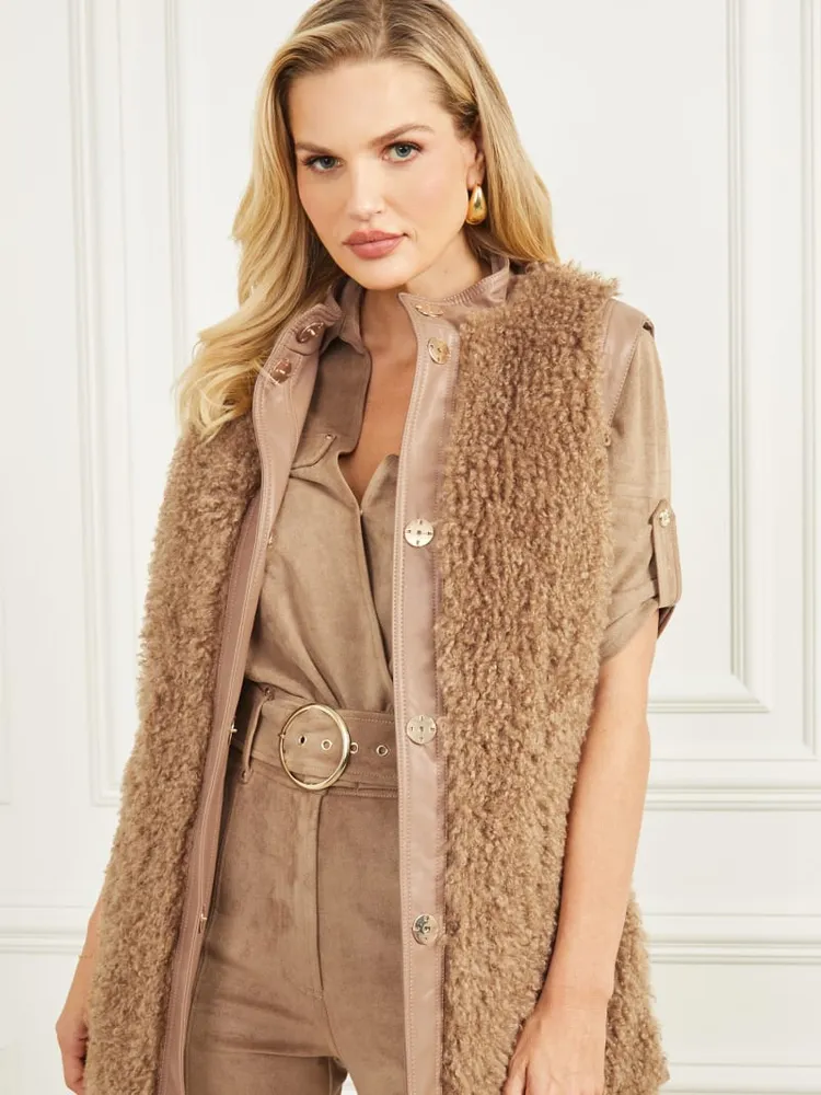 Honey Faux-Fur Vest