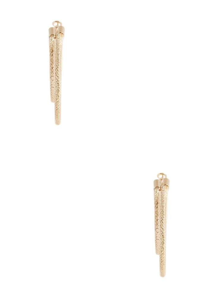 Gold-Tone Mesh Layered Hoop Earrings
