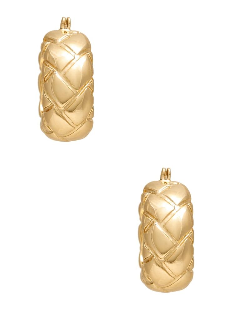 Gold-Tone Woven Texture Hoop Earrings