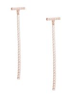 Rose Gold-Tone T-Strand Drop Earrings