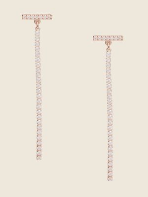 Rose Gold-Tone T-Strand Drop Earrings