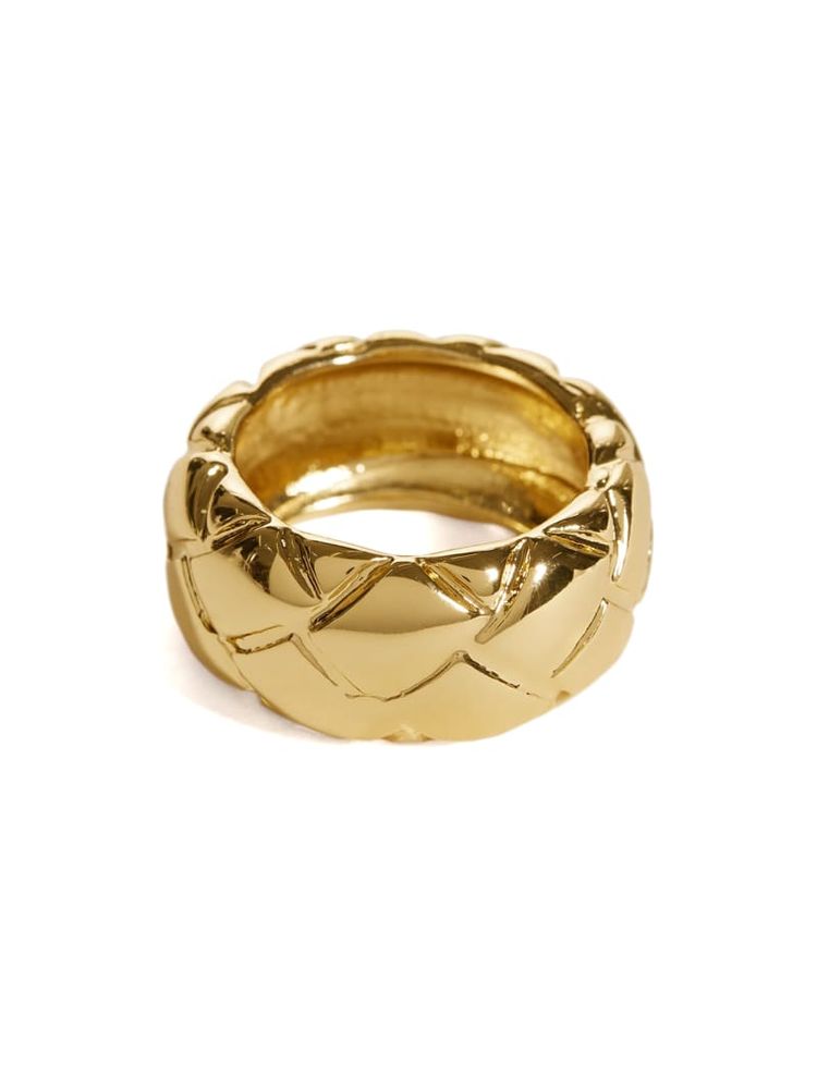 Gold-Tone Woven Texture Ring