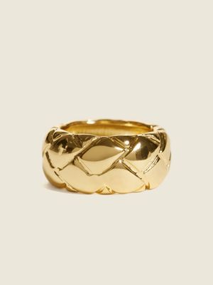 Gold-Tone Woven Texture Ring