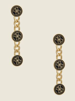 Gold-Tone Logo Chain Linear Earrings