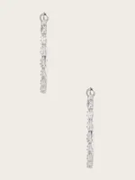 Rhodium Plated Large Crystal Hoop Earring