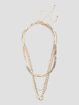 Multi-Tone Layered Toggle Necklace