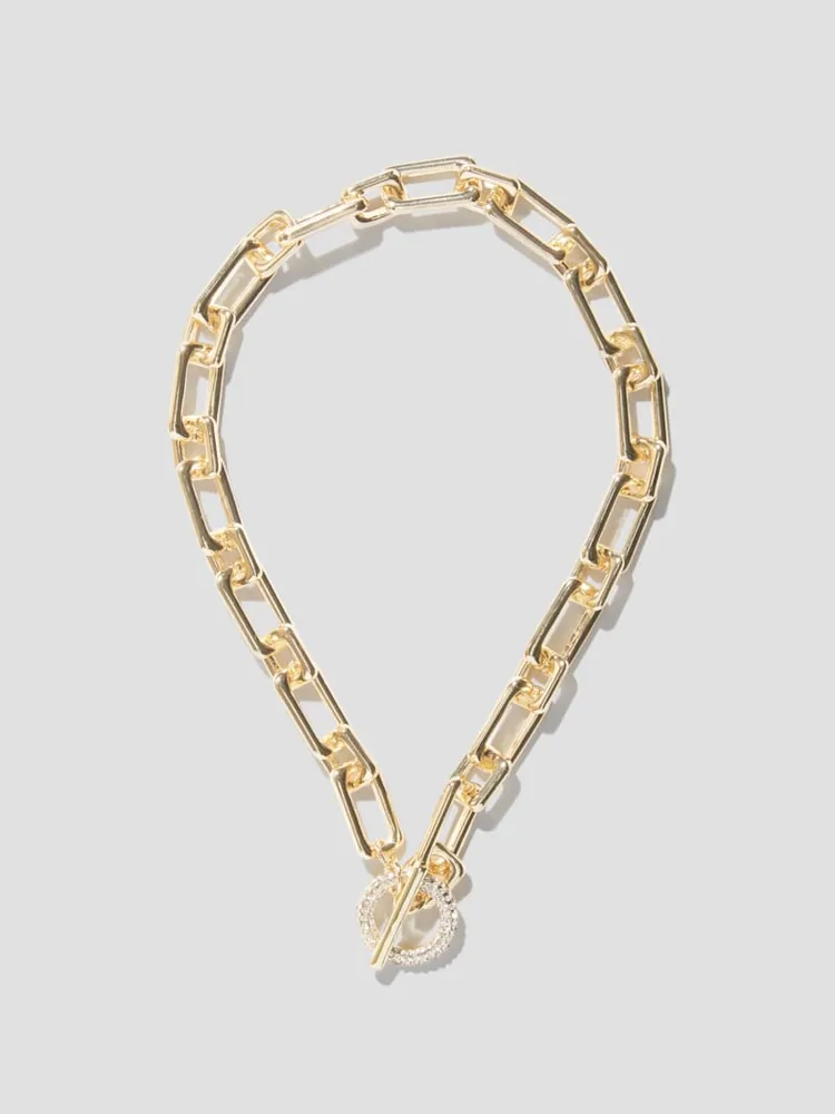 Gold-Tone Chain Toggle Necklace