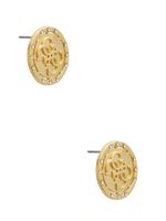 Gold-Tone Logo Stud Earrings