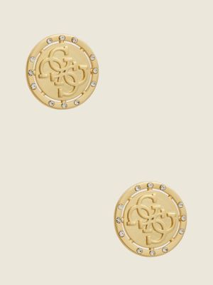 Gold-Tone Logo Stud Earrings