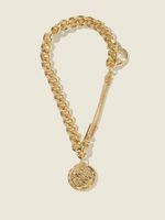 Gold-Tone Logo Charm Bracelet