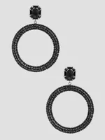 Black Rhinestone Statement Hoop Earrings