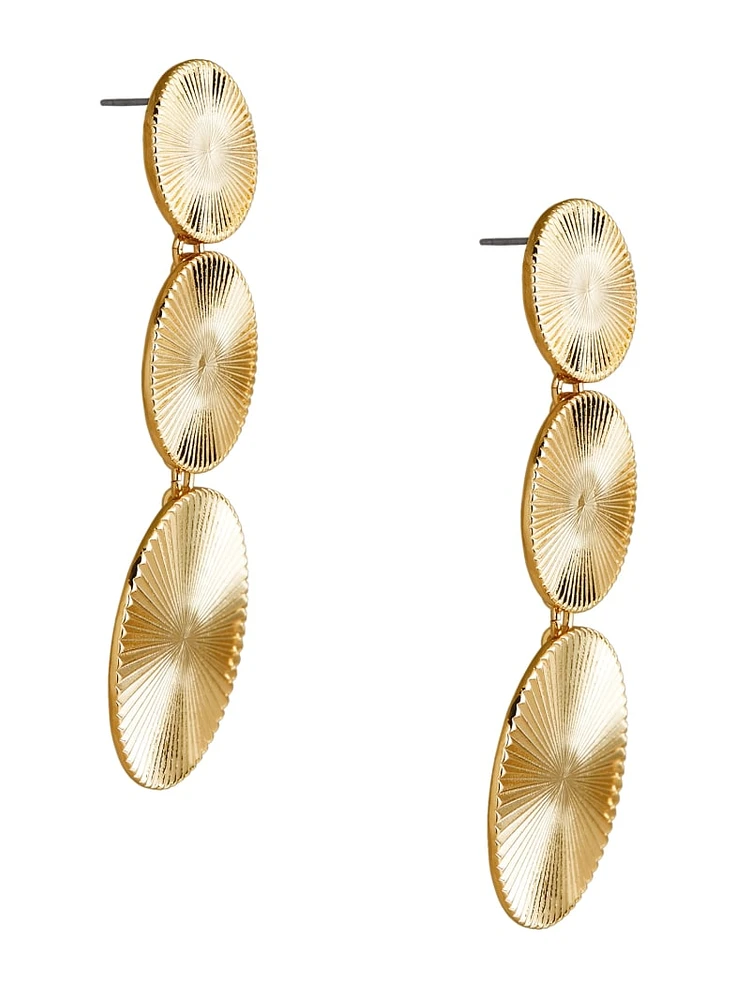 14K Gold-Plated Etched Coin Earring