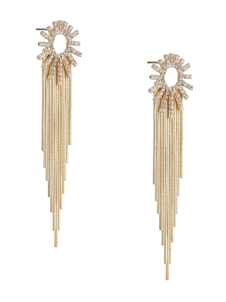 14K Gold-Plated Sunburst Fringe Earring