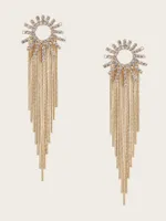 14K Gold-Plated Sunburst Fringe Earring