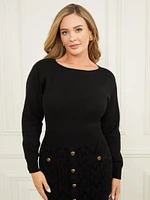 Hermione Boat-Neck Sweater Dress