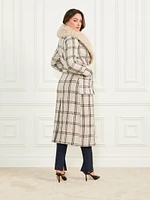 Charlize Sequin Plaid Wrap Coat