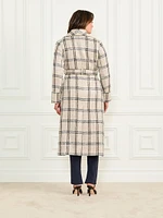 Charlize Sequin Plaid Wrap Coat