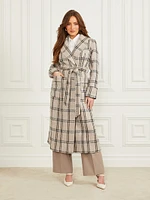 Charlize Sequin Plaid Wrap Coat