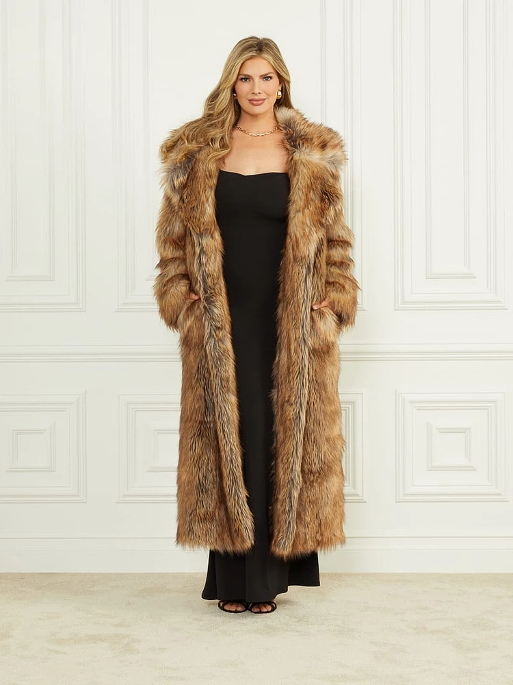 Stephanie Long Faux-Fur Coat