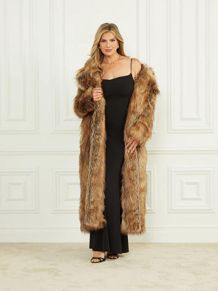 Stephanie Long Faux-Fur Coat