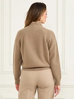 Denise Mock-Neck Ribbed Sweater