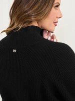 Denise Mock-Neck Ribbed Sweater