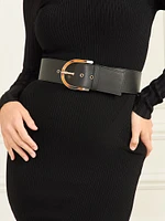 Tortoiseshell Buckle Leather Belt