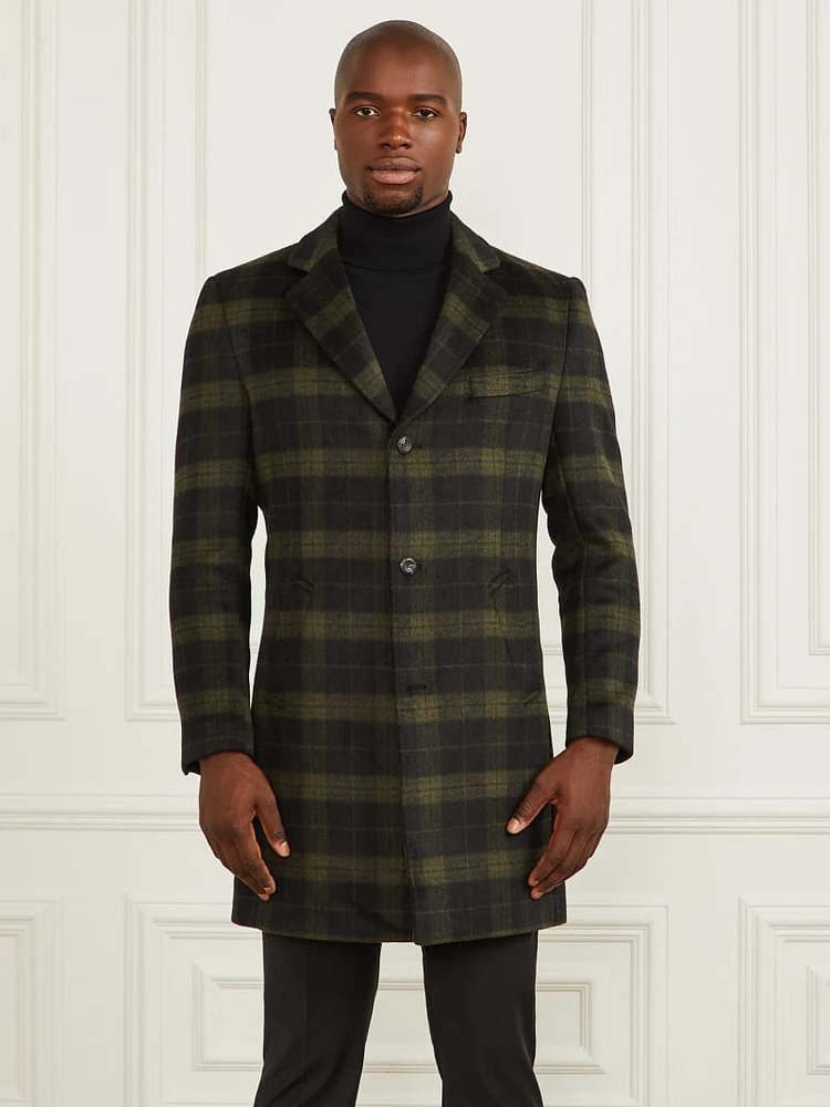 Single Breasted Plaid Coat